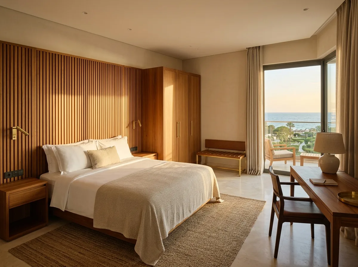 Belek lüks resort otel sabit mobilya ve ahşap oda takımları projesi